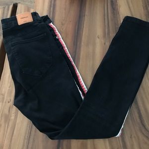 Zara skinny jeans with side stripes